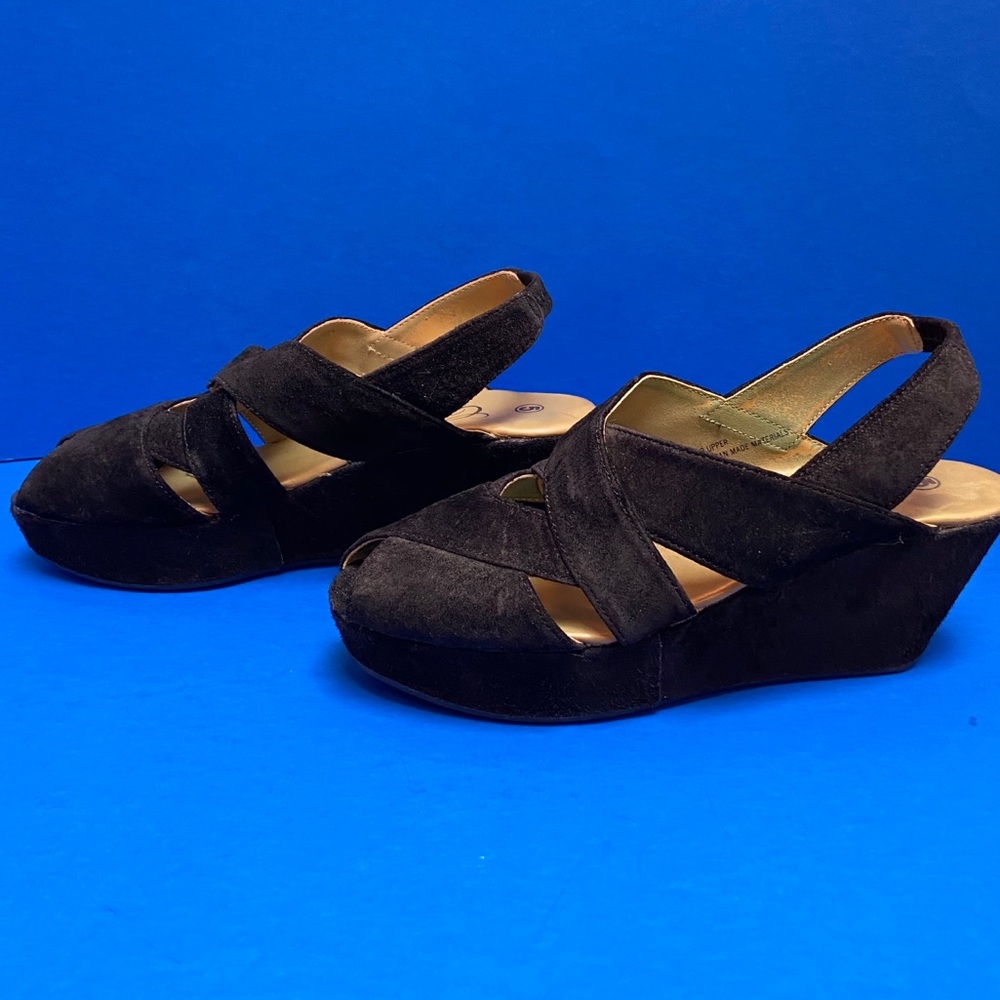 Final Price! Caspita Vintage Black Suede Platform